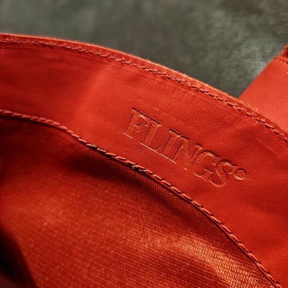 FLINGS RED Leather VINTAGE Western Boots sz8 - Picture 8 of 13